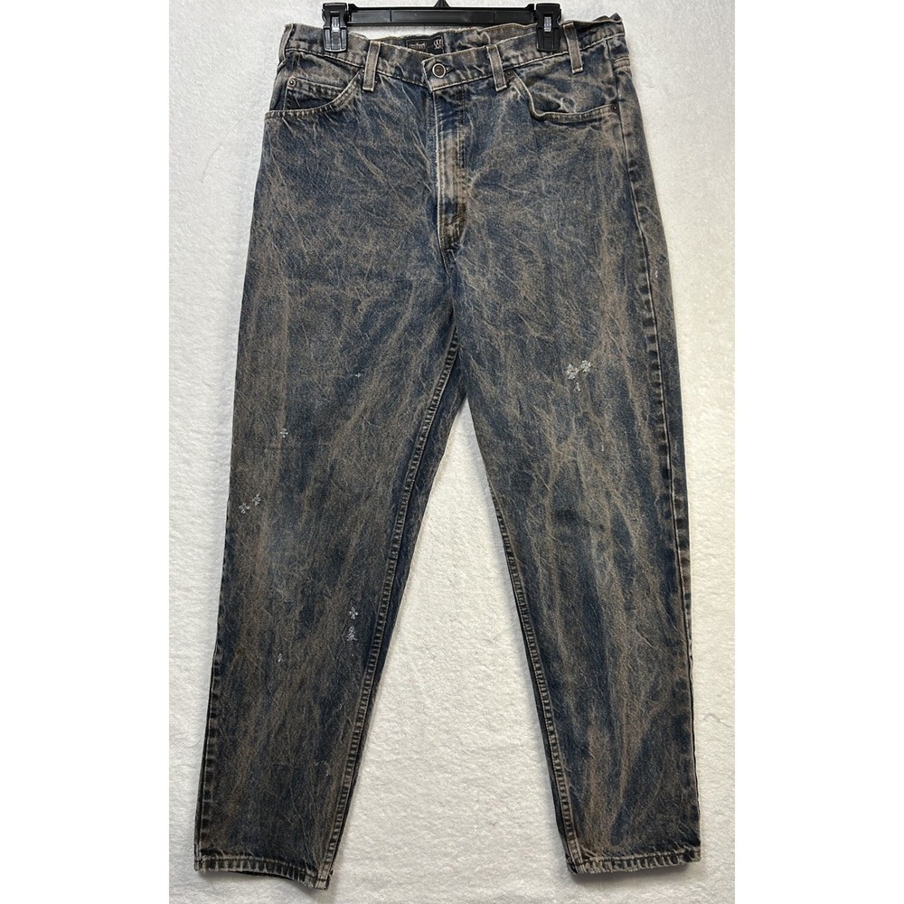 Levis Silvertab Mens Size 36X32 Vintage 80's Acid Wash 550 Denim Jeans (S8)